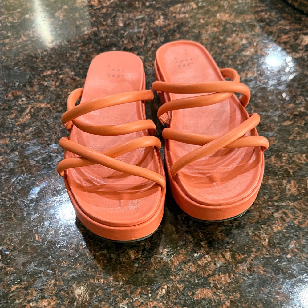 a new day Vibrant Orange Sandals